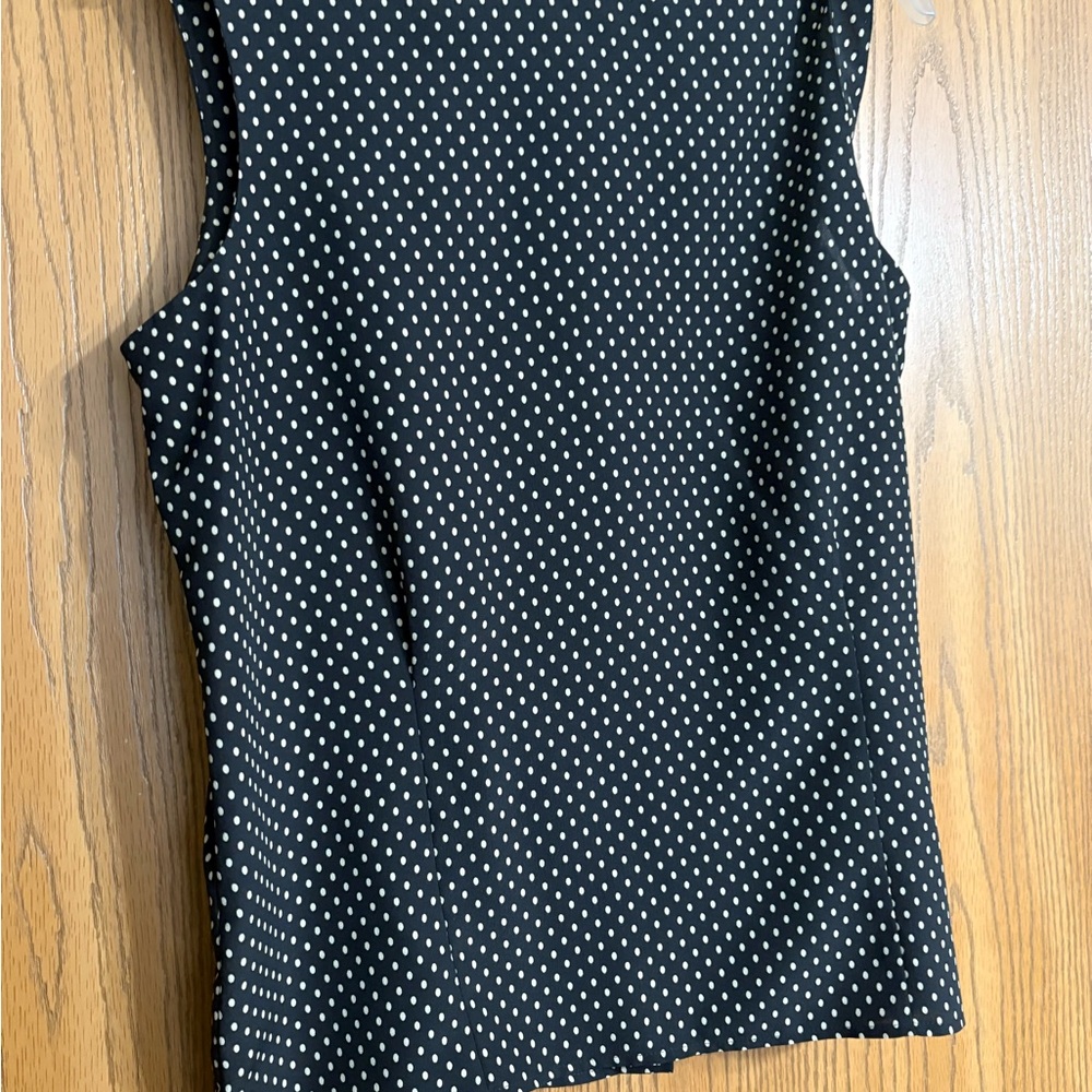Rena Rowan Black and White Dotted Tank Top